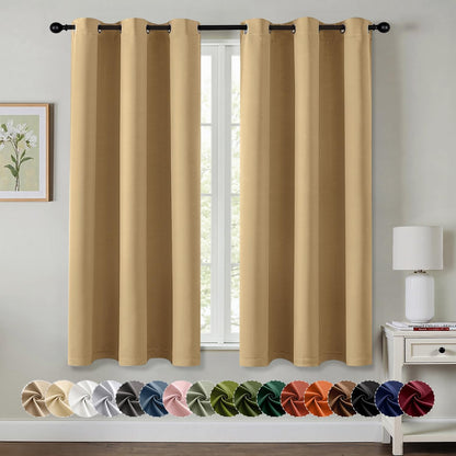 MIULEE Blackout Curtains for Bedroom Living Room 2 Panels, Thermal Insulated Room Darkening Drapes Grommet Noise Reducing Light Blocking Window Treatments 63 Inches Long 40x63 Inch Black - Colors B