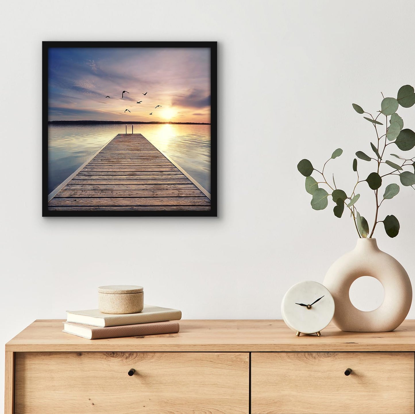 Americanflat 24x36 Poster Frame with Polished Plexiglass - Streamline Collection - Thin Border Picture Frame for Wall Display - Hanging Hardware Included - Black - Colors C