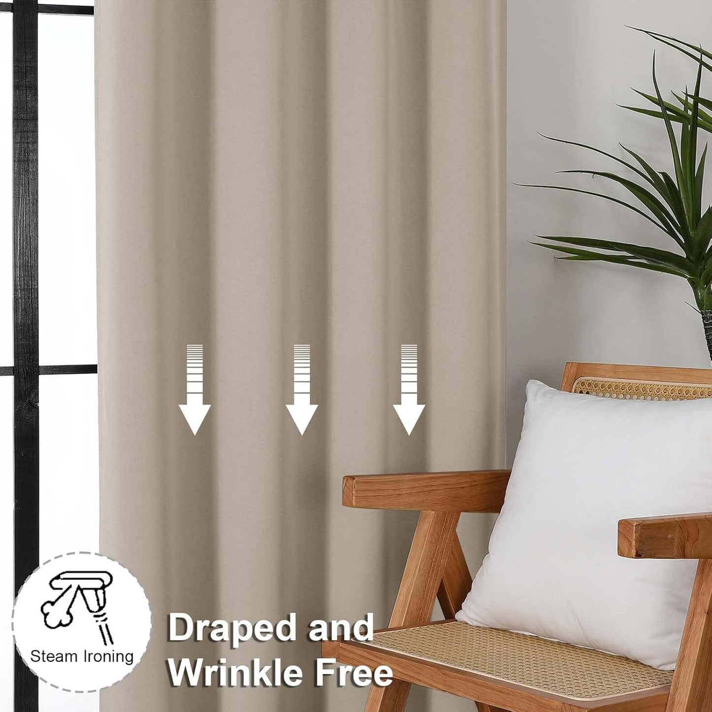Simplebrand Ava Sage Green Blackout Curtains for Bedroom 63 Inch Length 2 Panels Set, Solid Thermal Insulated Energy Saving Rod Pocket Window Treatment Curtains Blackout Drapes, W40 x L63 Inch, Sage - Colors B
