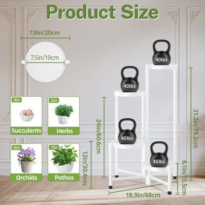 iDavosic.ly Plant Stand Indoor Outdoor, 5 Tier Corner Metal Flower Display Holder Shelf, Folding Tall Orchid Rack for Patio Balcony Porch Garden Living Room House, Black