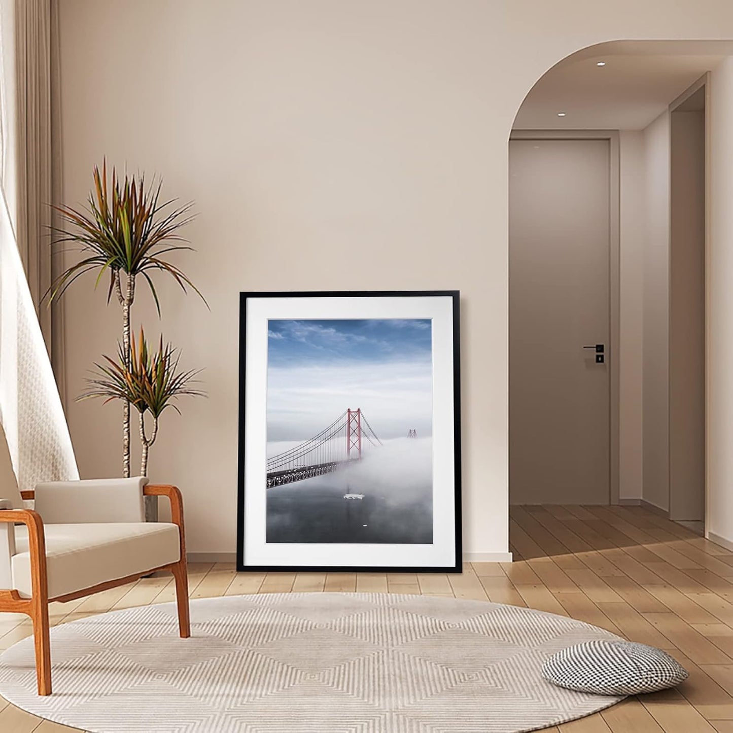 Egofine 12x16 Picture Frame Black, Covered by Plexiglass Made of Solid Wood, Display Pictures 9x12 and 11x14 with Mat or 12x16 Without Mat, for Wall Mounting Photo Frame - Colors B