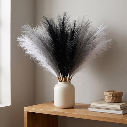 30pcs Pampas Grass Decor,21" Artificial Pompous Grass Bulk,Small Vase Filler Pompas Grass for Home Wedding Living Room Wall Party Decoration (Beige,Light Brown, 21 Inch 30 Pcs)