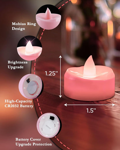 merrynights LED Candles, Tea Lights Candles Battery Operated Bulk, 50-Pack Long-Lasting 200 Hours Flameless Tealight Candles, Realistic Tea Lights for Christmas Halloween Wedding, 1.5'' D X 1.25'' H