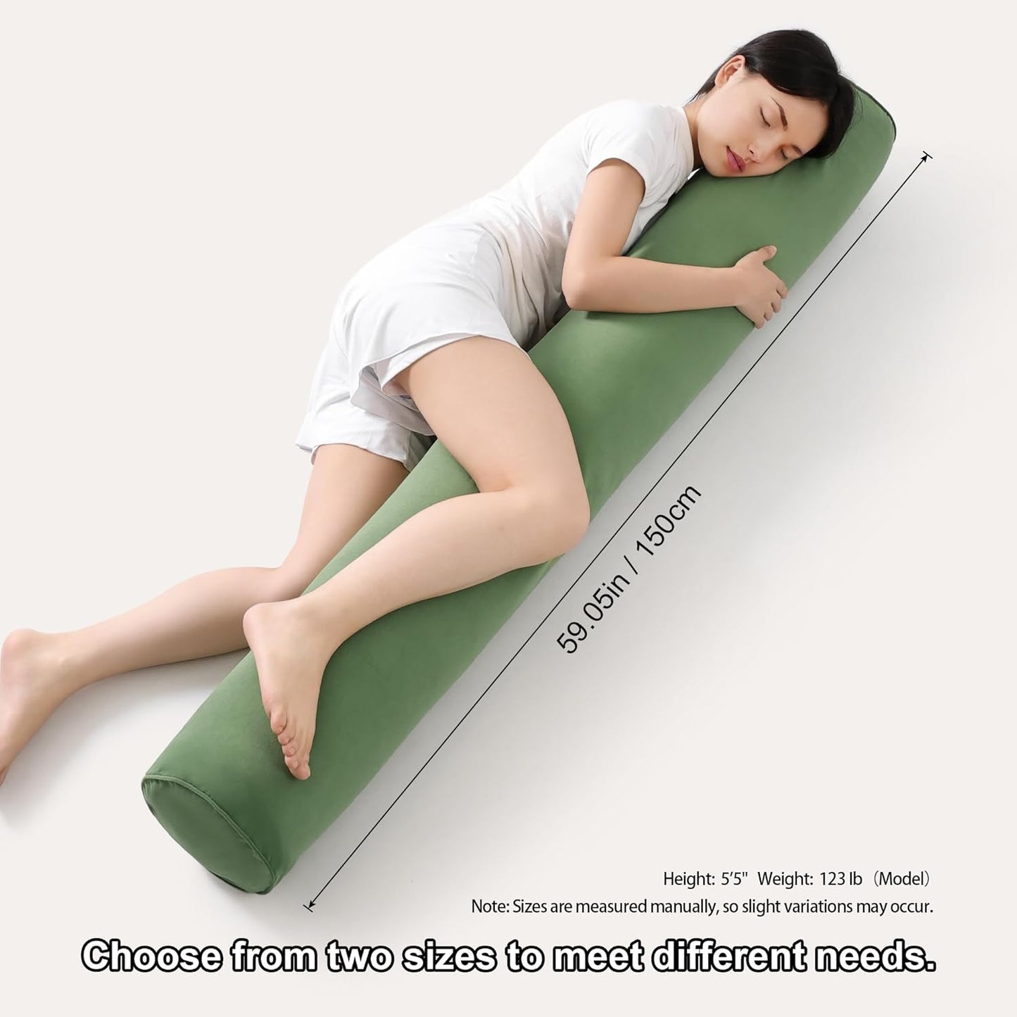 Body Pillow for Adults,Long Round Pillow,Big Cylindrical Pillow,Large Full Bolster Pillows for Side Sleepers (Steel Gray, 47.24"*7.87")