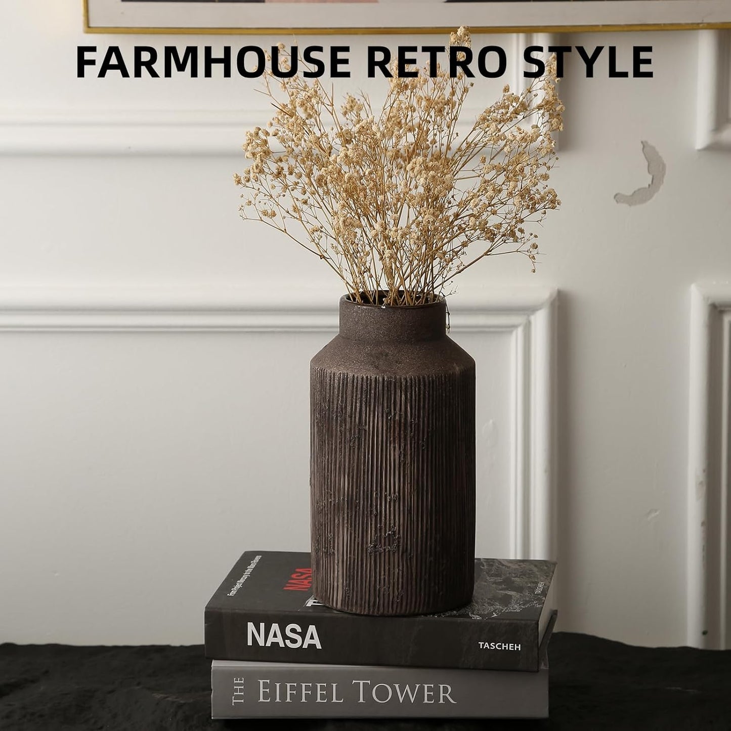 Rustic Vases for Home Decor. Ceramic Vase for Dining Table Decor. Terracotta Decorative Vase 6.1IN. ZSHLXM