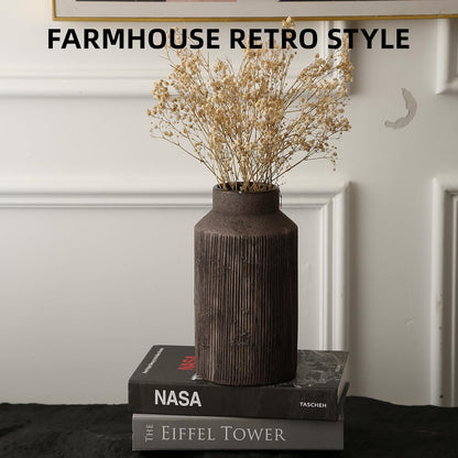 Rustic Vases for Home Decor. Ceramic Vase for Dining Table Decor. Terracotta Decorative Vase 6.1IN. ZSHLXM