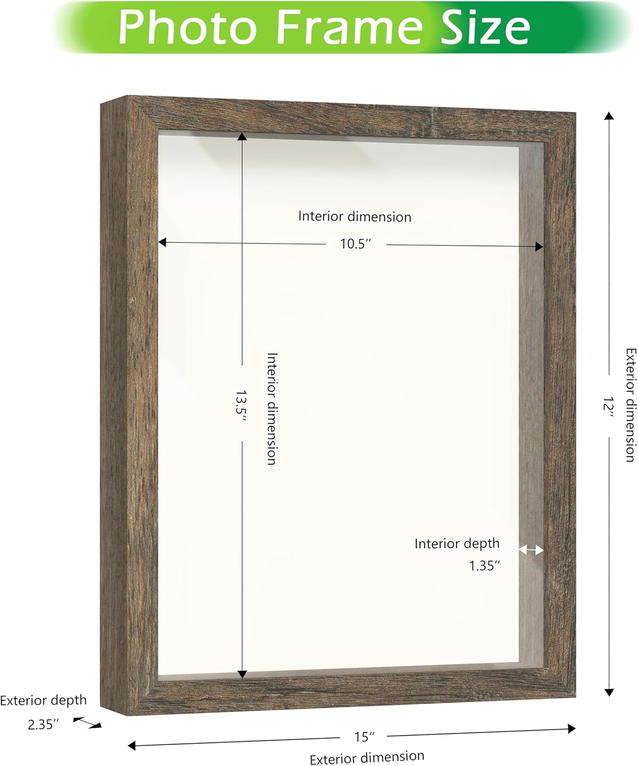 FrameWorks 11” x 14” Dark Oak Wooden Shadow Box Frame – Display Case with Soft Felt Back, Memory Box with Tempered Glass, Display Box with Elegant White Ball Push Pins, Wooden Flower Box