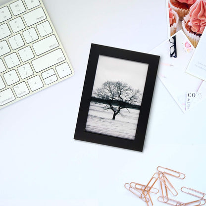 Egofine 12x16 Picture Frame Black, Covered by Plexiglass Made of Solid Wood, Display Pictures 9x12 and 11x14 with Mat or 12x16 Without Mat, for Wall Mounting Photo Frame - Colors B