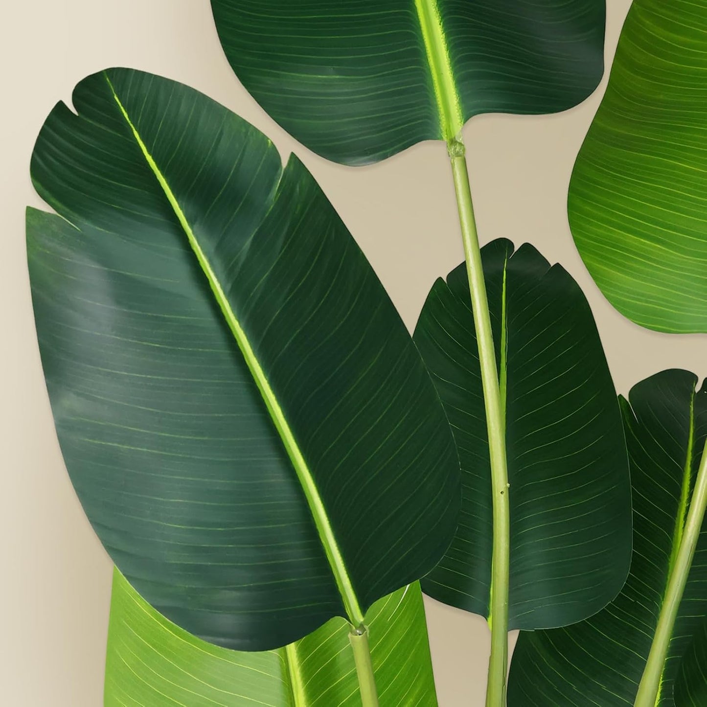 Artificial Bird of Paradise Plant 5.2Ft Fake Tropical Palm Tree with 10Trunks Faux Banana Leaf Trees in Pot for Home Indoor Outdoor Office Modern Decor Housewarming Gift（1Pcs）