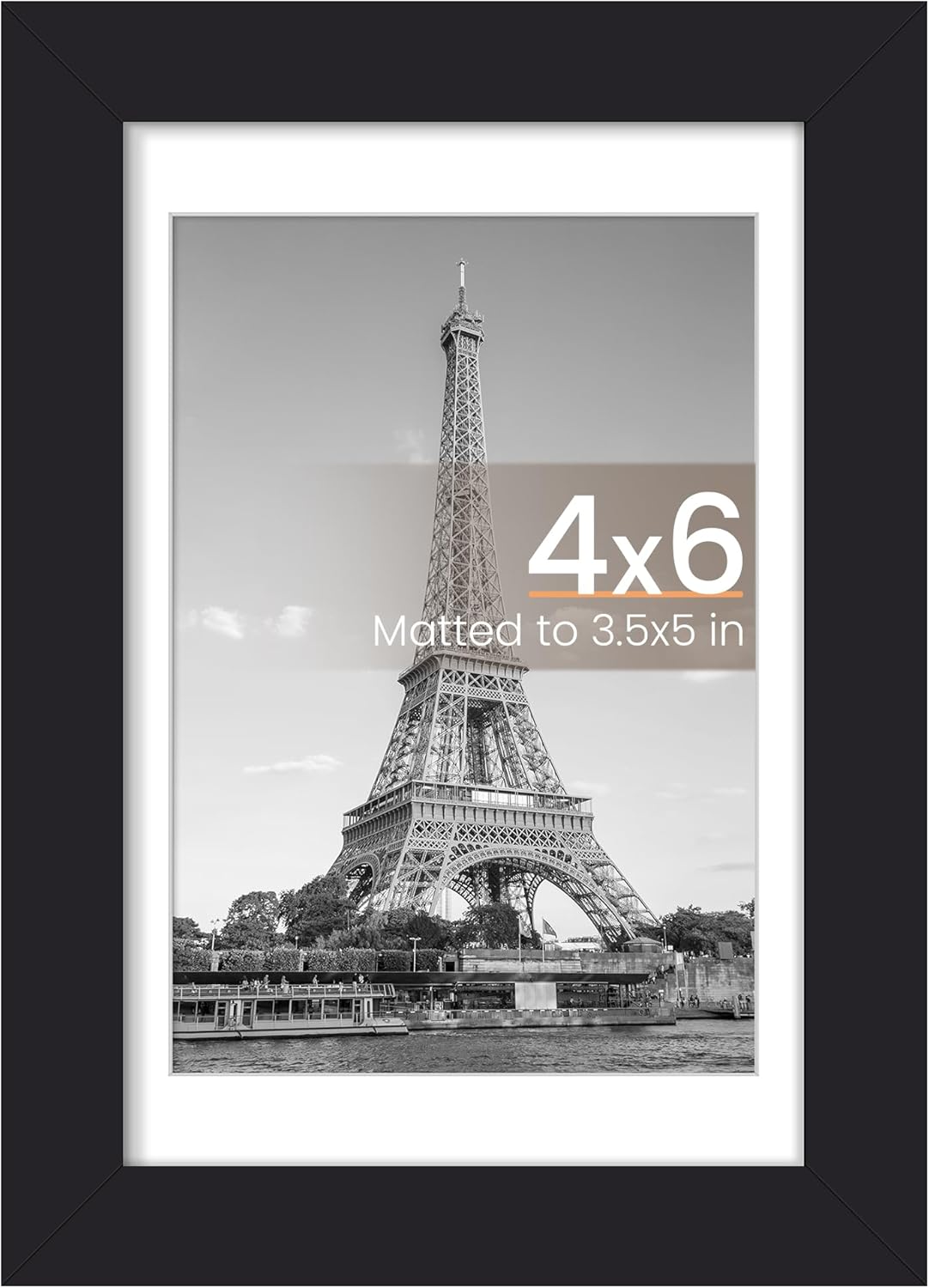 upsimples 8x10 Picture Frame, Display Pictures 5x7 with Mat or 8x10 Without Mat, Wall Hanging Photo Frame, Black, 1 Pack - Colors A