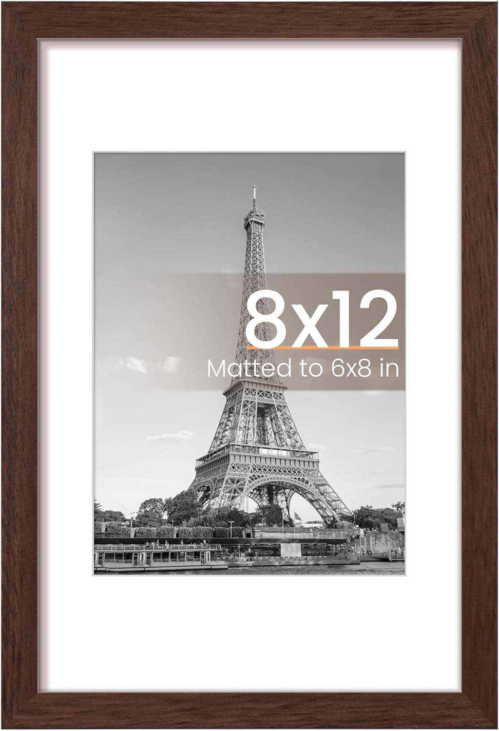 upsimples 8x10 Picture Frame, Display Pictures 5x7 with Mat or 8x10 Without Mat, Wall Hanging Photo Frame, Black, 1 Pack - Colors A