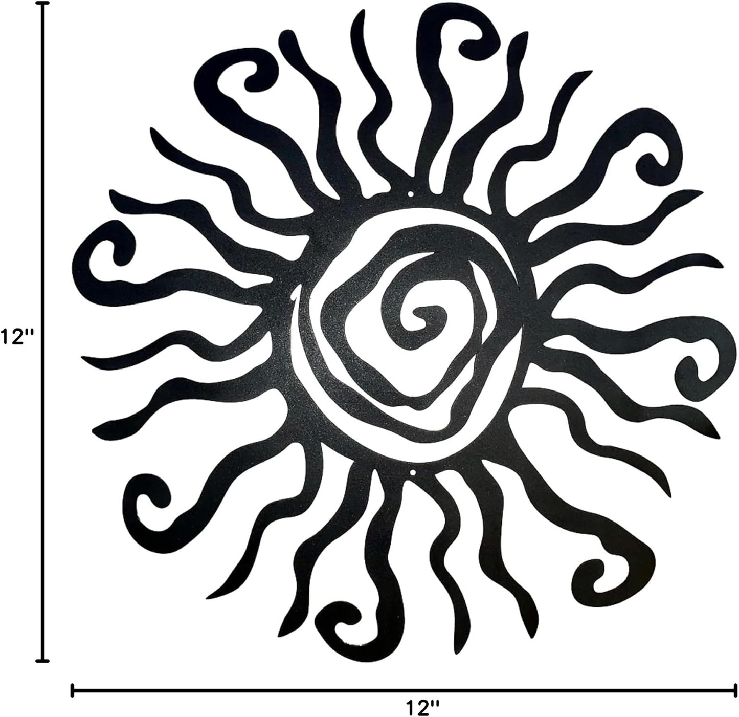 Riverside Designs Wacky Sun Metal Wall Art Indoor/Outdoor Decor - 24" Teal Rust Proof Wall Sculpture - Made in USA - Ideal for Bedroom, Garden, Home, Patio and Farmhouse