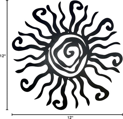 Riverside Designs Wacky Sun Metal Wall Art Indoor/Outdoor Decor - 24" Teal Rust Proof Wall Sculpture - Made in USA - Ideal for Bedroom, Garden, Home, Patio and Farmhouse