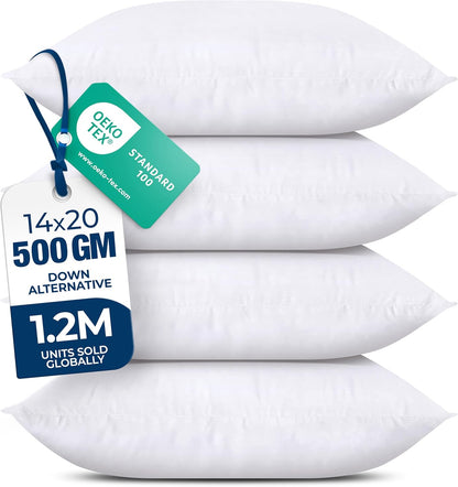 Utopia Bedding Throw Pillows (Set of 4, White) – 18 x 18 Inches Down Alternative Pillows for Bed, Sofa, and Couch - Fluffy Decorative Stuffer Pillow for Indoors & Outdoors