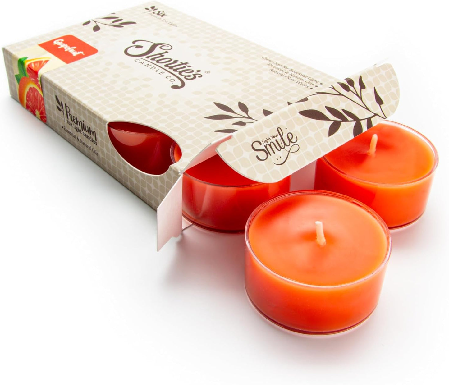 Shortie's Candle Company Coconut Cove Premium Tealight Candles - 6 White Highly Scented Tea Lights - Beautiful Candlelight - Made in the USA - Fruit & Berry Collection