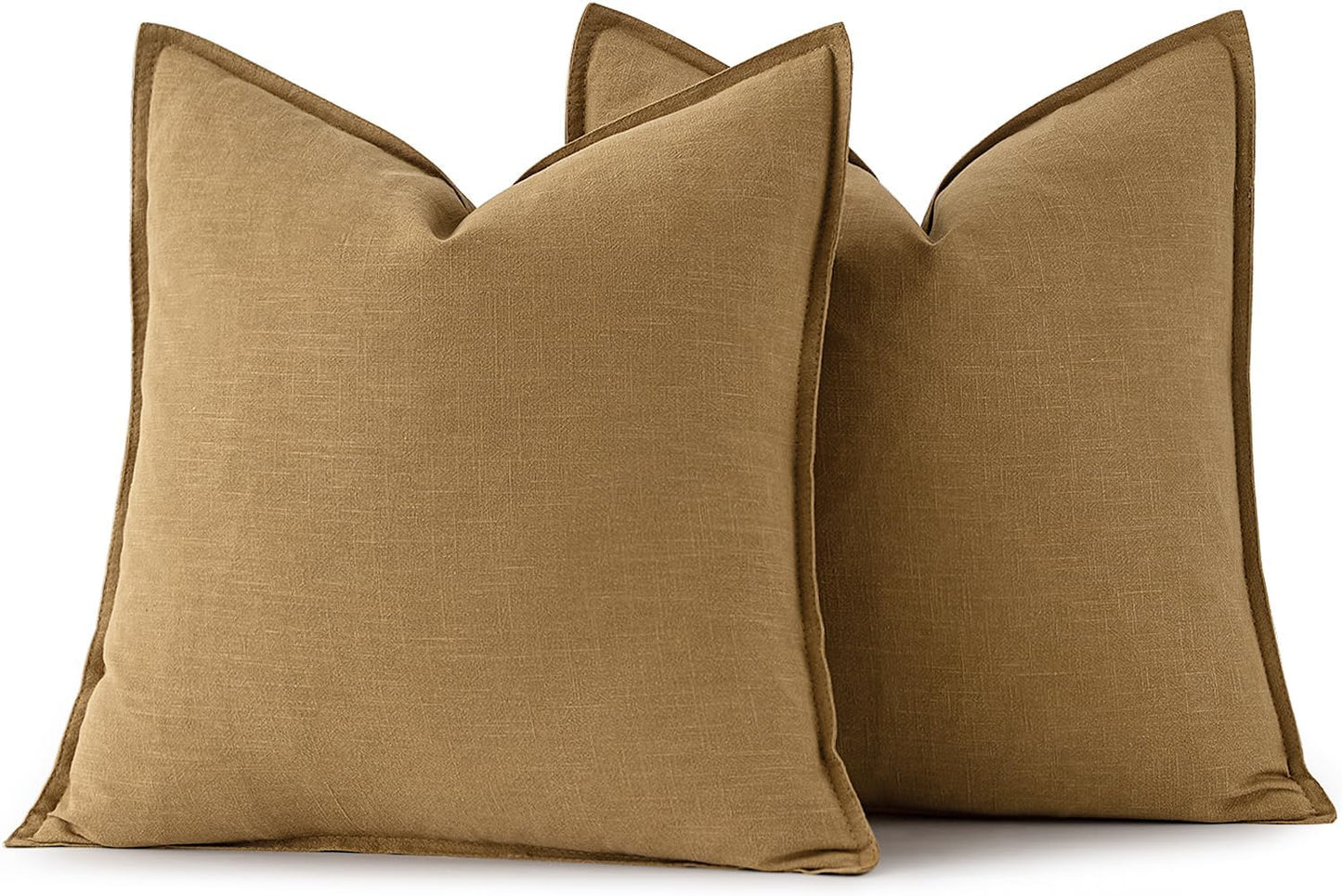 MIULEE Decorative Linen Euro Sham Pillow Covers 26x26 Cream White Boho Farmhouse Neutral Couch Throw Pillows for Bed Pack of 2 Accent Modern Pillowcase Sofa Livingroom Home Decor