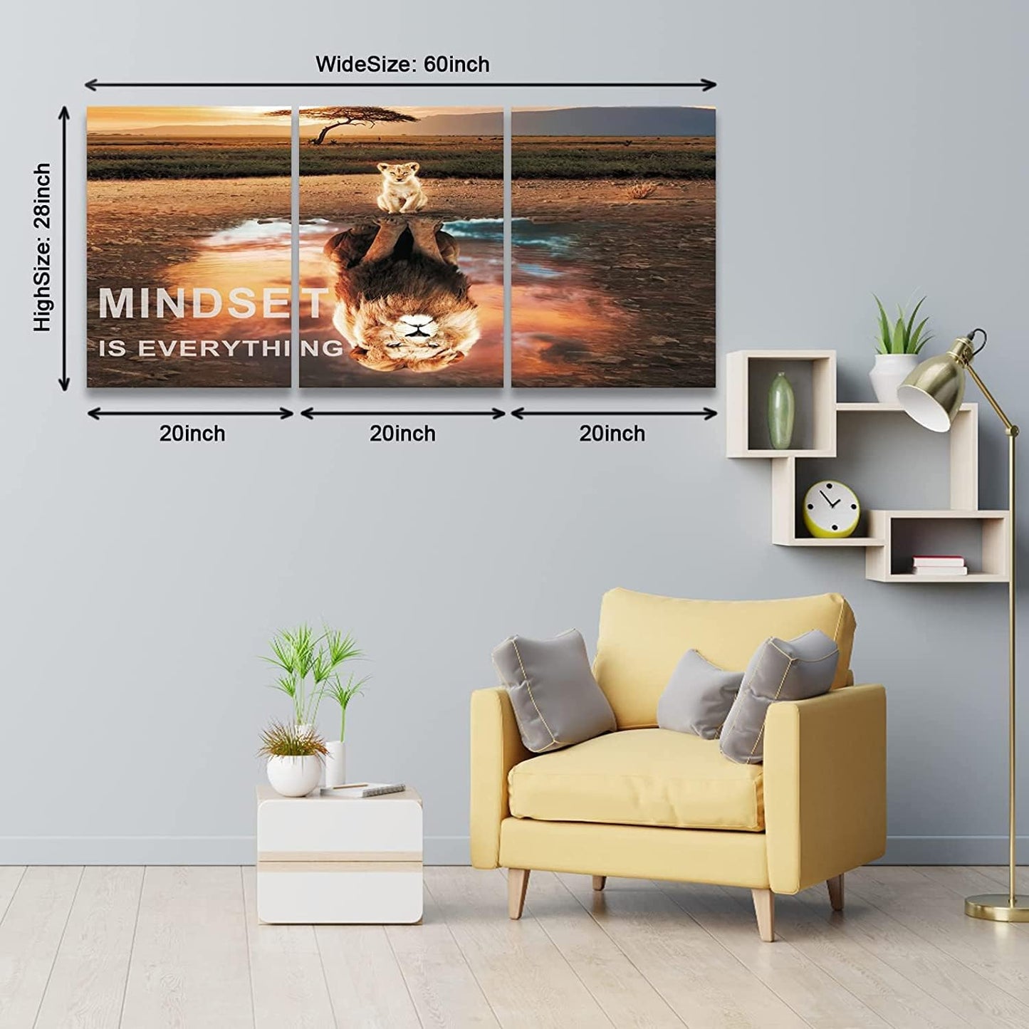 KAWAHONE Canvas Painting Wall Art, Grind Hustle Execution Motivational Wall Art Decoration Posters Prints for Living Room Bedroom, Office Decor, Gallery-Wrapped Canvas Art Set Framed Ready to Hang