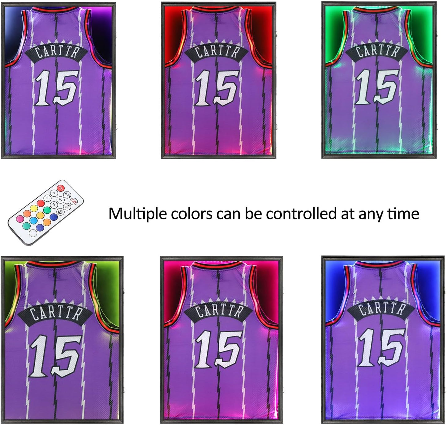 KCRasan Jersey Display Frame Case - Large Lockable Frames Shadow Box with UV Protection for Baseball Basketball Football Soccer Hockey Sport Shirt Matte Black Finish