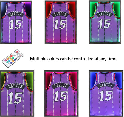 KCRasan Jersey Display Frame Case - Large Lockable Frames Shadow Box with UV Protection for Baseball Basketball Football Soccer Hockey Sport Shirt Matte Black Finish