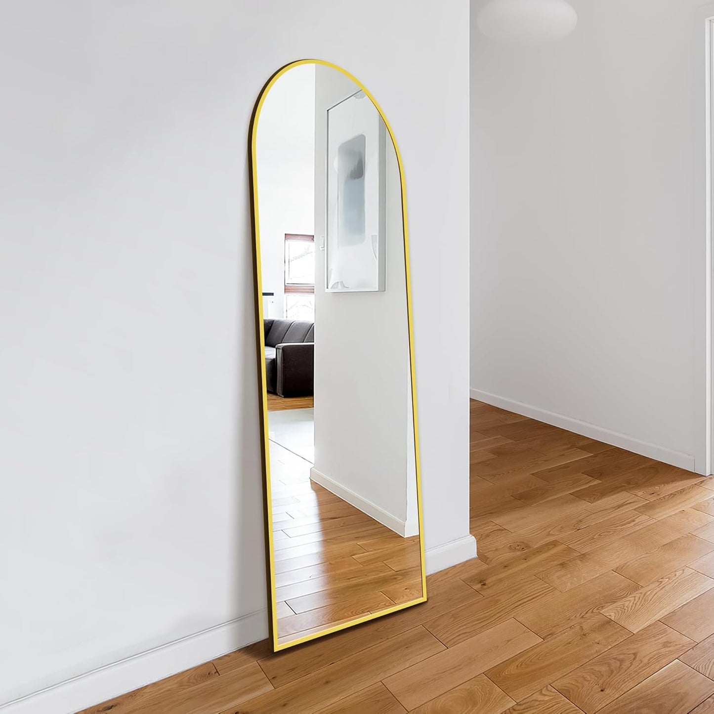 Delma Arched Mirror Full Length,Standing Mirror Full Body,Large Floor with Stand for Wall Entryway Door Bedroom Bathroom Living Room