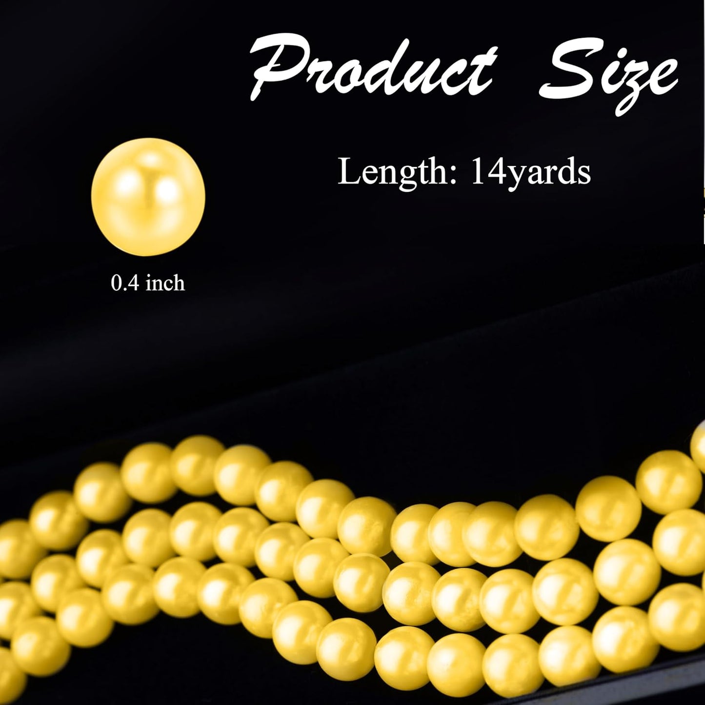 Craft String Pearls 10MM Beads Garland, 14 Yards Christmas Garland Faux Pearl Beads String Roll Bulk for DIY Craft, Wedding, Party, Christmas Tree Decoration
