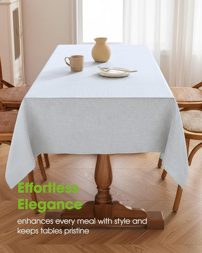 Pureegg Rectangle Linen Tablecloth Waterproof & Stain Resistant, Wrinkle-Free Table Cloth Adds Elegance and Protection, Ideal for Dining, Party, Wedding and Outdoor, 52 x 70 Inch, Sage Green