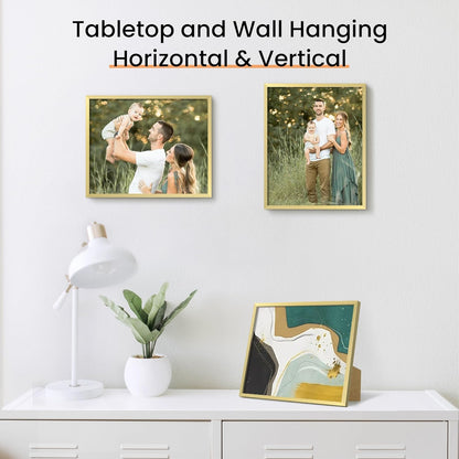 upsimples 5x7 Picture Frame Set of 3, Made of High Definition Glass for 5 x 7 Black Frames, Wall and Tabletop Display Thin Border Photo Frame for Home Décor