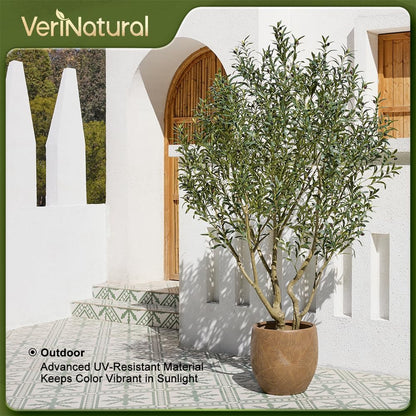 Verinatural Olive Tree Artificial Indoor 6ft - UV Resistant Large Fake Plants - Realistic Faux Olive Tree in Pot - Tall Artificial Plants Outdoor for Home, Patio, Living Room, Office Decor,VN138