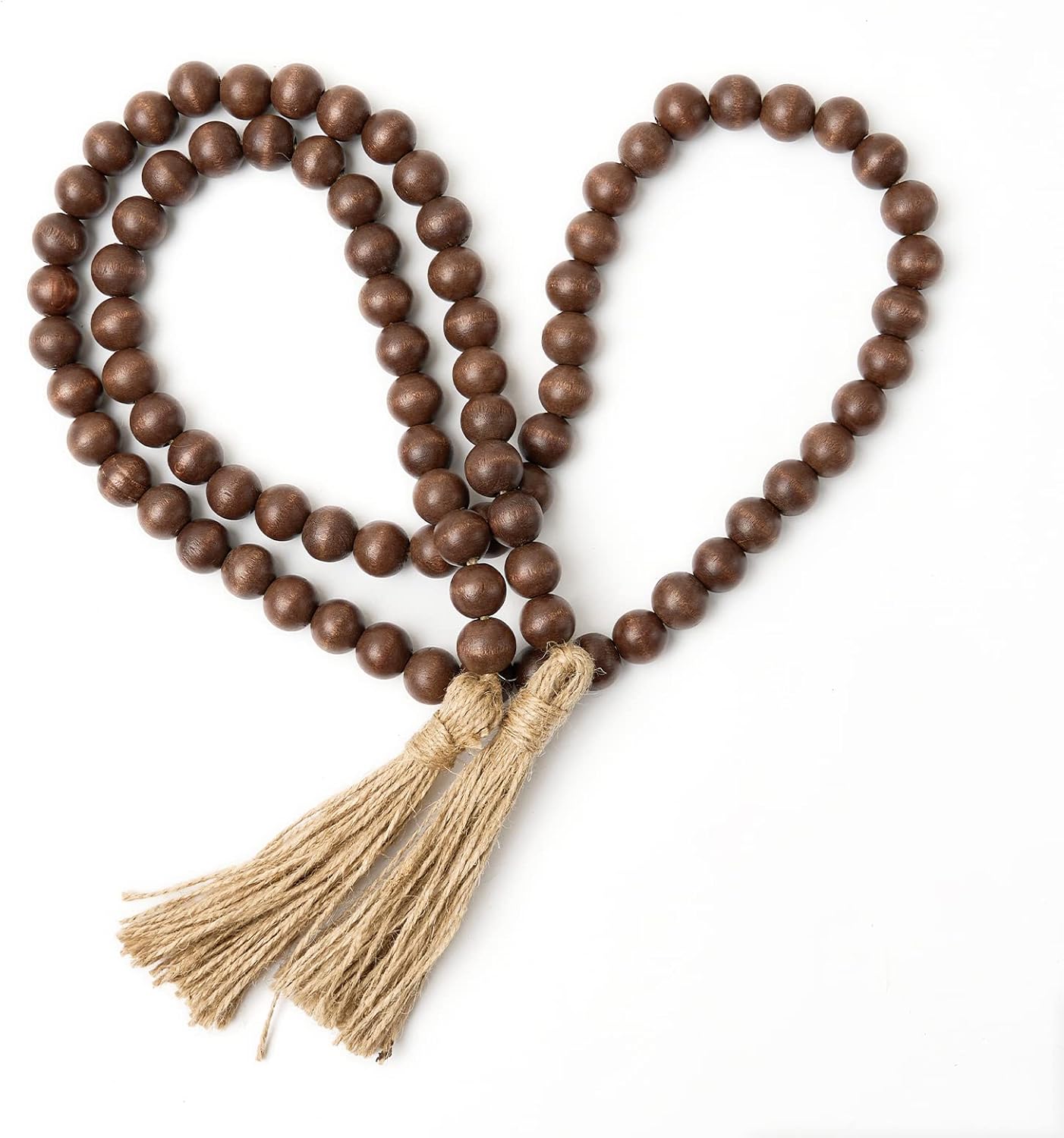 OMISHE 59in Wood Bead Garland with Tassels, Decorative Beads, Farmhouse Wooden Beads Garland for Wall Hanging Home Festival Decor, Aqua, Teal