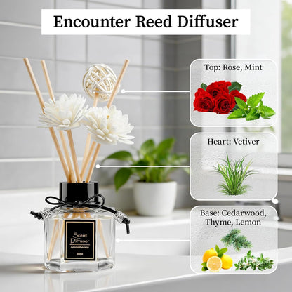 TonJin 2PCS Jasmine Reed Diffuser Set 1.7 fl oz with 6 Scent Sticks, Exotic Floral Home Fragrance, Natural Scented Oil Sticks for Bathroom, Living Room & Bedroom | Non-Toxic Air Freshener