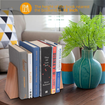 DRELIFAM Wood Handmade Book Ends to Hold Books Large Heavy Duty Bookends for Shelves Decorative Book End for Heavy Books