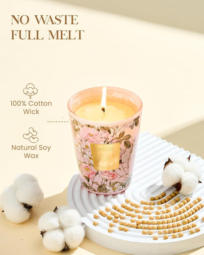 M&SENSE Jasmine Candles Highly Scented 3 Wick 35oz 150 Hours Burn Extra Large Jar Candles for Women, Natural Soy Wax Aromatherapy Candle for Stress Relief, Meditation, Yoga, Spa - Colors A