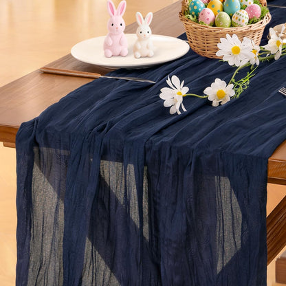 Socomi 3pcs Sage Green Cheesecloth Table Runner Summer Boho Rustic Gauze 120 inch 10FT Cheese Cloth Sheer Runner for Wedding Party Baby Shower Home Decor Holiday Decorations
