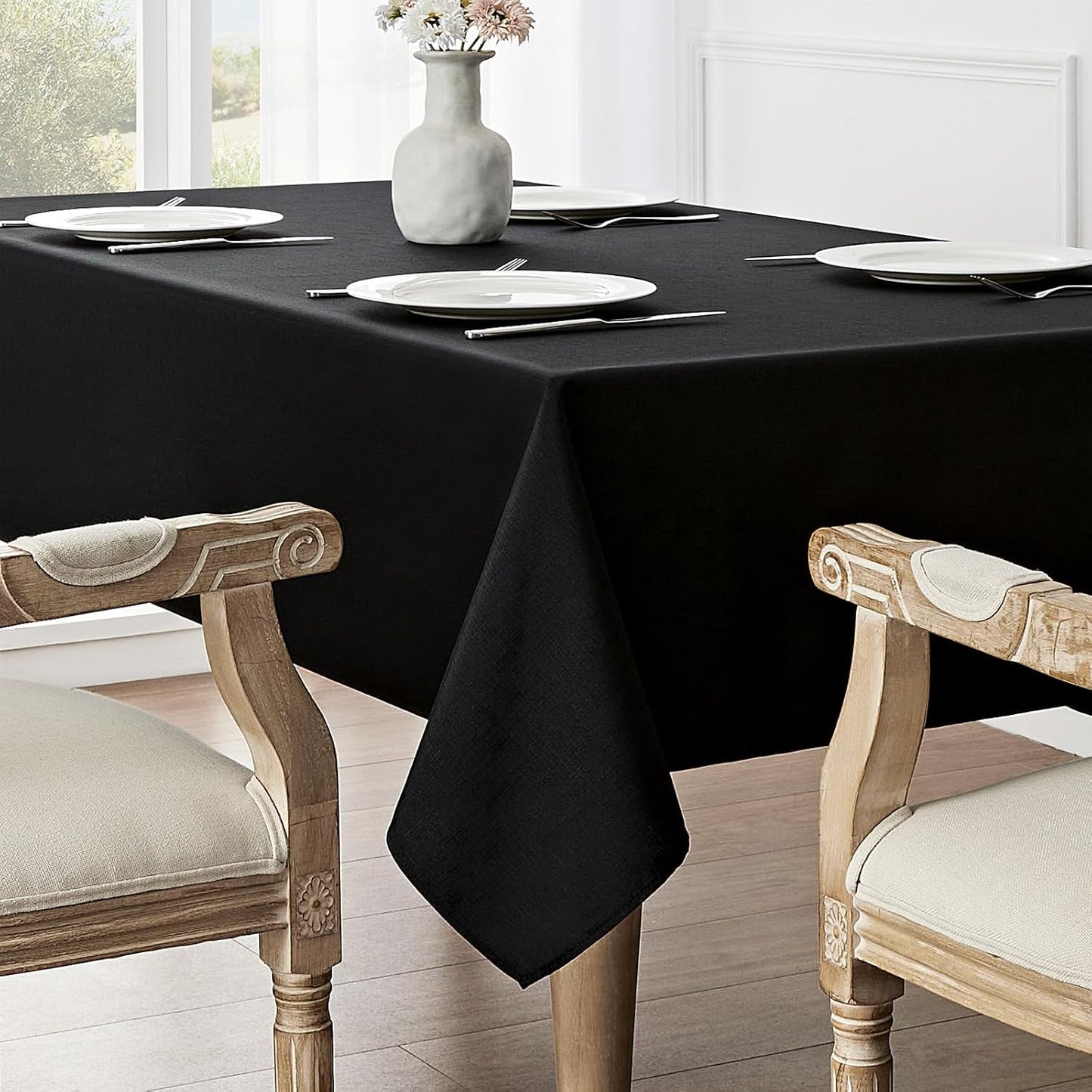Veblandy Rectangle Tablecloth Waterproof Linen Textured Table Cloth Stain and Wrinkle Resistant Washable, Decorative Fabric Table Cover for Dining, Party and Camping (Sage Green, 52 * 70)