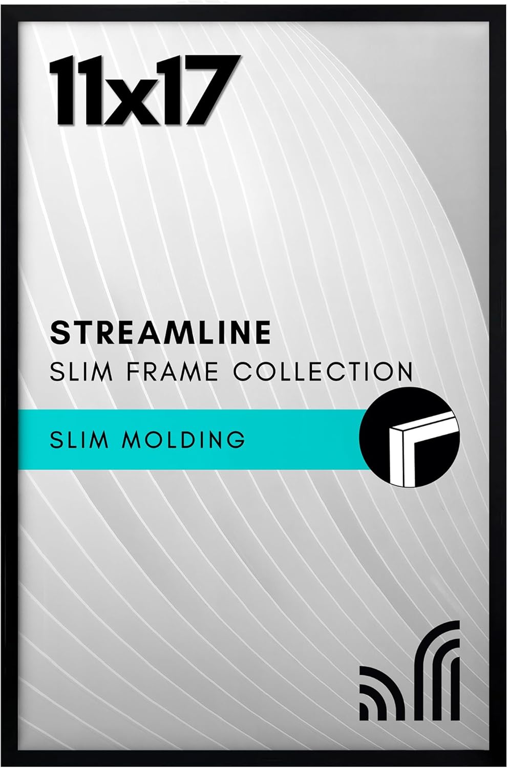 Americanflat 24x36 Poster Frame with Polished Plexiglass - Streamline Collection - Thin Border Picture Frame for Wall Display - Hanging Hardware Included - Black - Colors B
