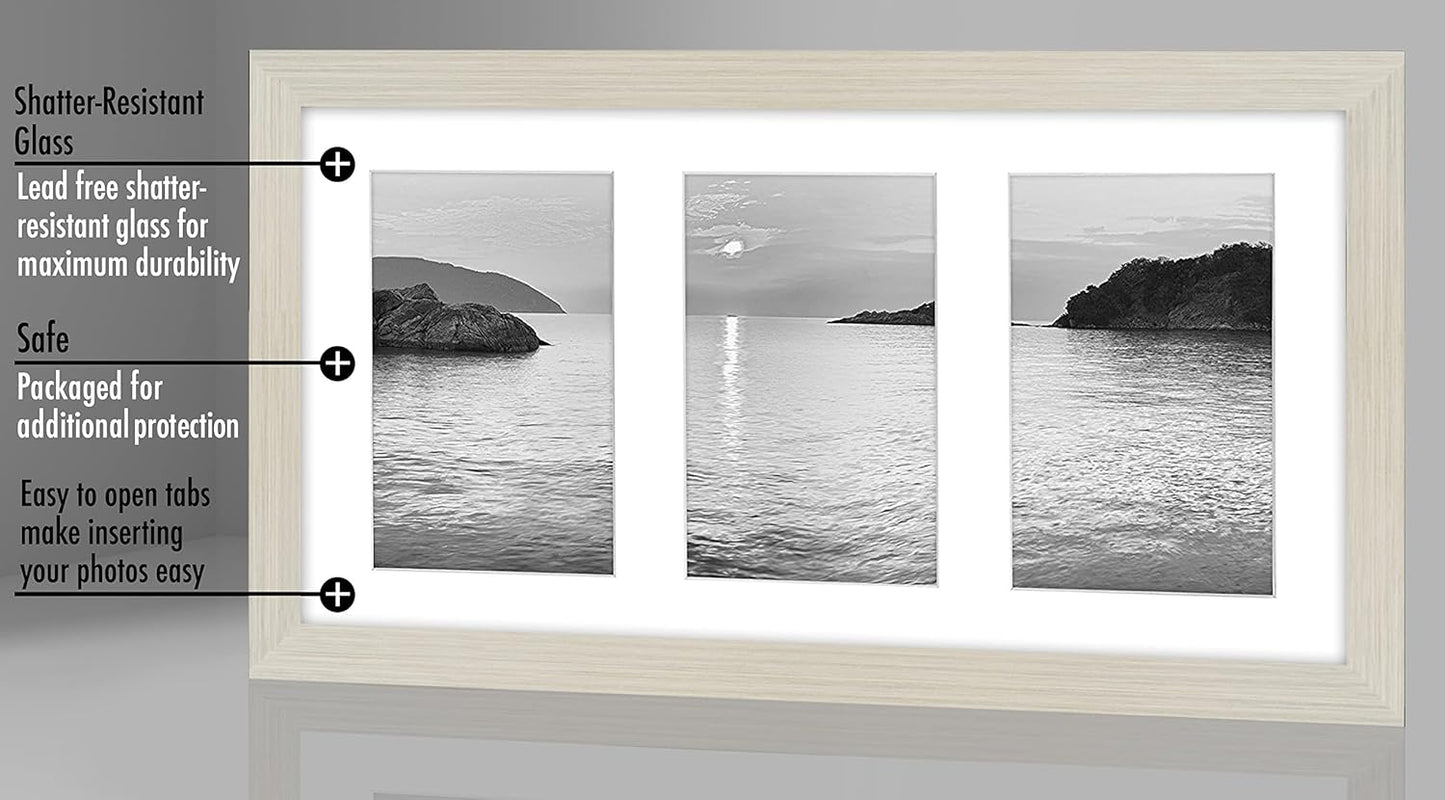 Americanflat 4x6 Collage Picture Frame with Shatter-Resistant Glass - Fits Five 4x6 Photos or Use as One 11x14 Picture Frame - Signature Collection - Collage Frames for Wall Display - Black