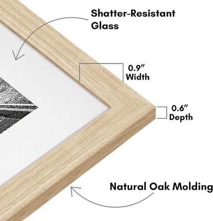 Americanflat 8x10 Picture Frame with Shatter-Resistant Glass - Use as 5x7 Frame with Mat or Display 8x10 Photo Without Mat - Signature Collection - Picture Frames for Tabletop and Wall Display - Black