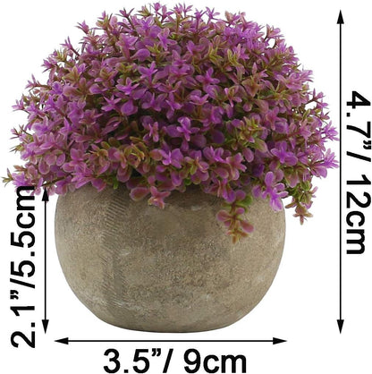Ogrmar Mini Plastic Faux Plants in Pot/Small Topiary Shrubs Fake Greenery for Bathroom, House Decorations (Green Grass)