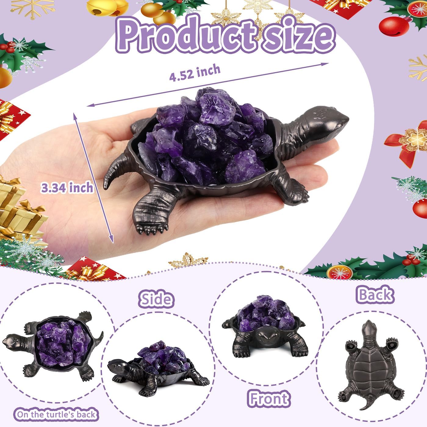 DUQGUHO Bunny Decor Easter Rabbit Decor Crystals Easter Gifts Decoration Bunny Statue Amethyst Crystals Figurines Bunny 1.5’’