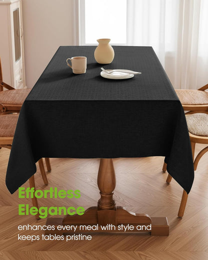 Pureegg Rectangle Linen Tablecloth Waterproof & Stain Resistant, Wrinkle-Free Table Cloth Adds Elegance and Protection, Ideal for Dining, Party, Wedding and Outdoor, 52 x 70 Inch, Sage Green
