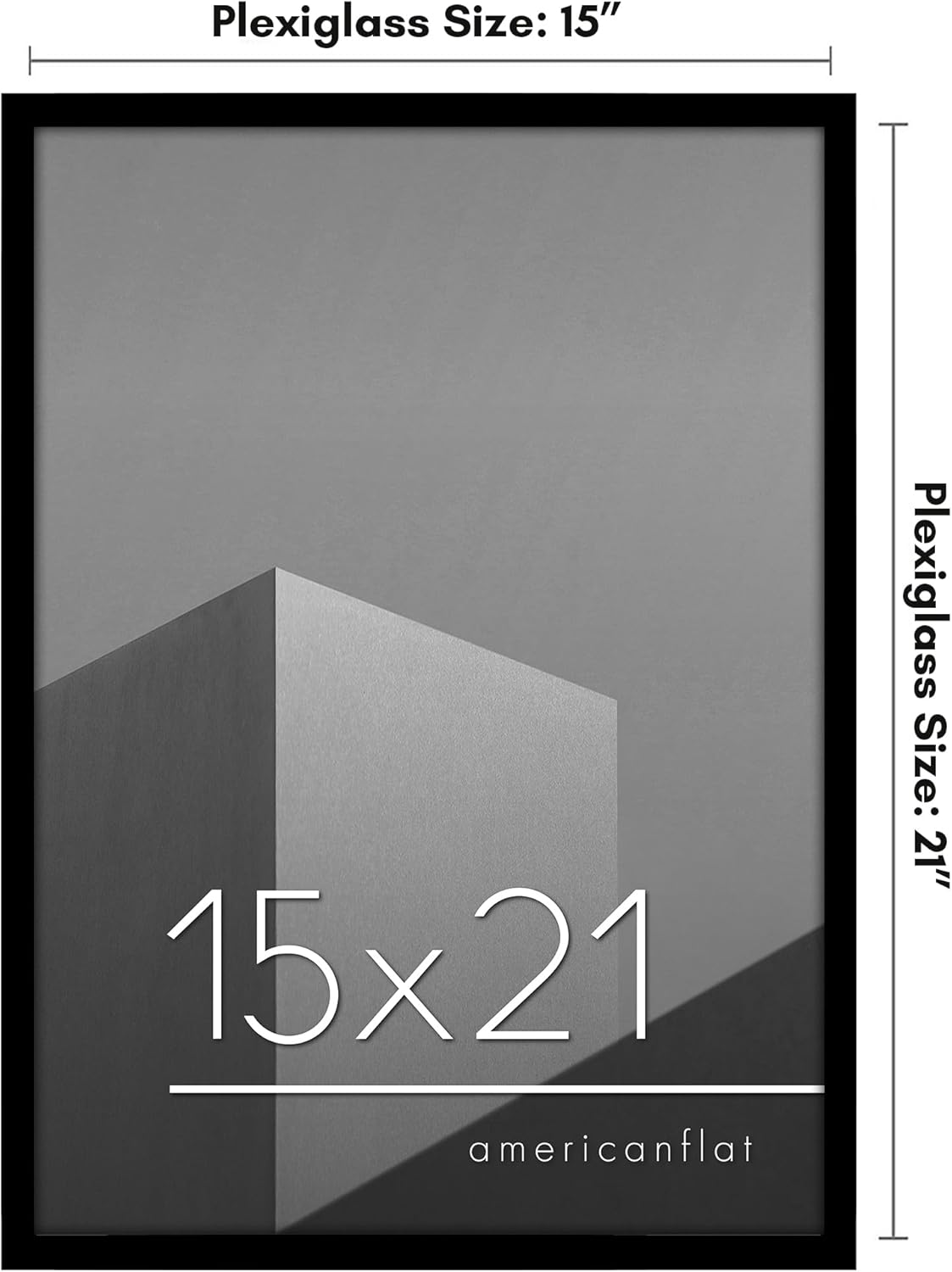 Americanflat 24x36 Poster Frame with Polished Plexiglass - Streamline Collection - Thin Border Picture Frame for Wall Display - Hanging Hardware Included - Black - Colors A
