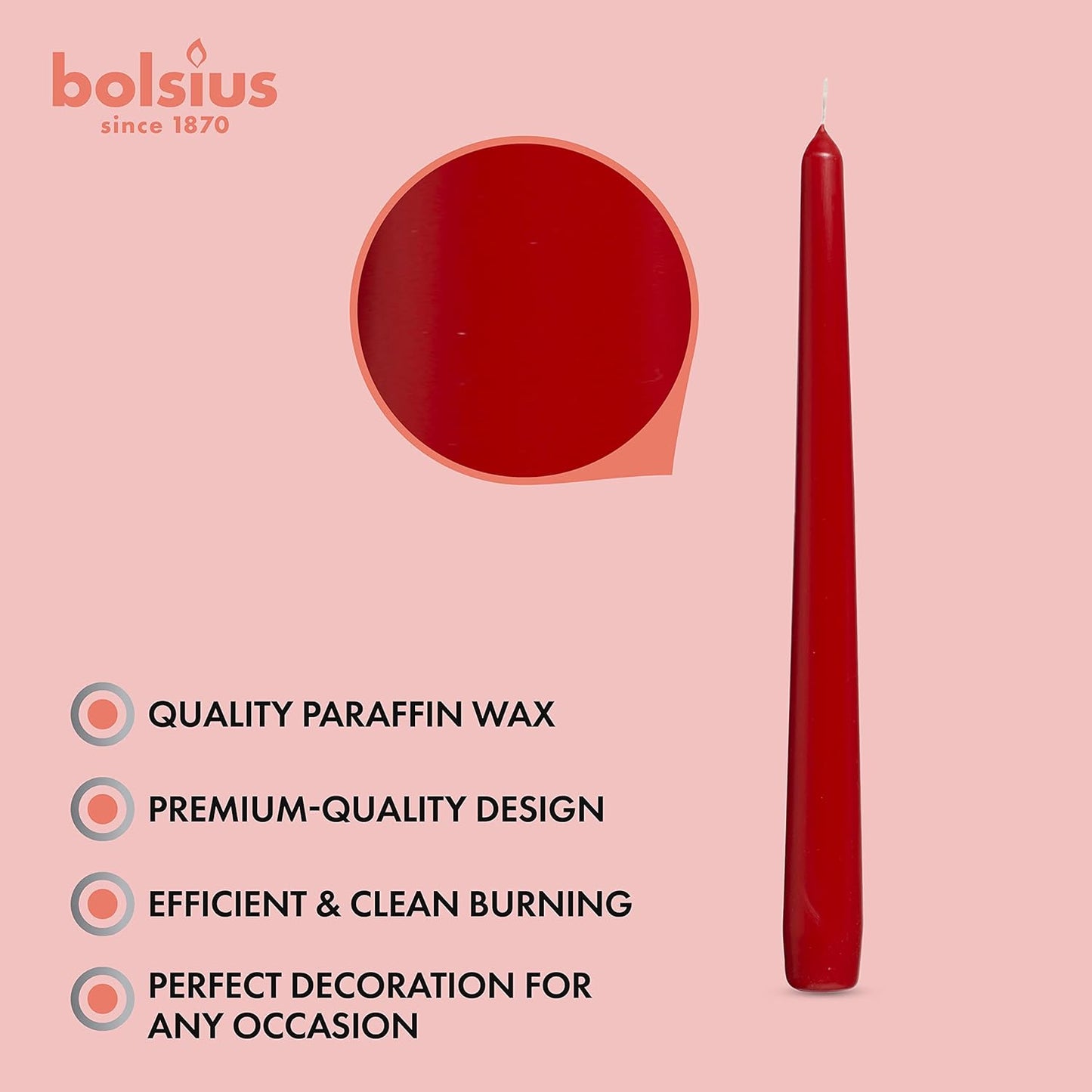BOLSIUS Ivory Taper Candles - 10 Pack Unscented 10 Inch Dinner Candle Set - 8 Hours Burn Time - Premium European Quality - Smokeless and Dripless Household, Wedding, Party, and Home Décor Candlesticks
