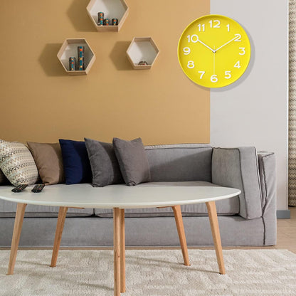 HZDHCLH Wall Clocks Battery Operated,12 inch Silent Non Ticking Modern Wall Clock for Living Room Bedroom Kitchen Office Classroom Decor (Olive Green and Gold)