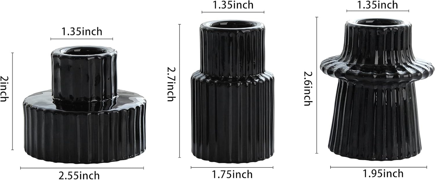 Vixdonos Taper Glass Candlestick Holders Tealight Candle Holders for Table Centerpieces, Wedding Decor and Dinner Party (6 Pcs, Green)