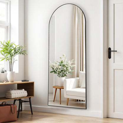 Mirror Full Length, Upgraded 16"x59" Body Wall Mirrors with Shatter-Proof Glass, Floor Standing, Hanging or Leaning, Tall Mirror with Stand Aluminum Alloy Frame for Bedroom Cloakroom