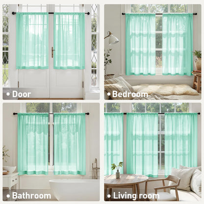 MIULEE White Sheer Curtains 84 Inches Long, 4 Panels Set, Light Filtering Rod Pocket Voile Drapes for Living Room and Bedroom, Airy Soft Fabric Window Treatments, 42 x 84 Inches