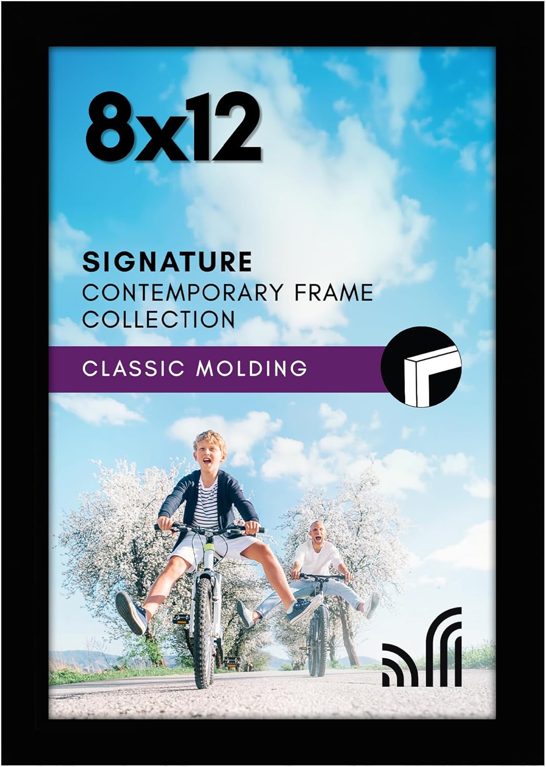 Americanflat 12x18 Poster Frame with Shatter-Resistant Glass - Signature Collection - Gallery-Style Frames Made of Engineered Wood - Photo Frame for Wall Display - Black - Colors A