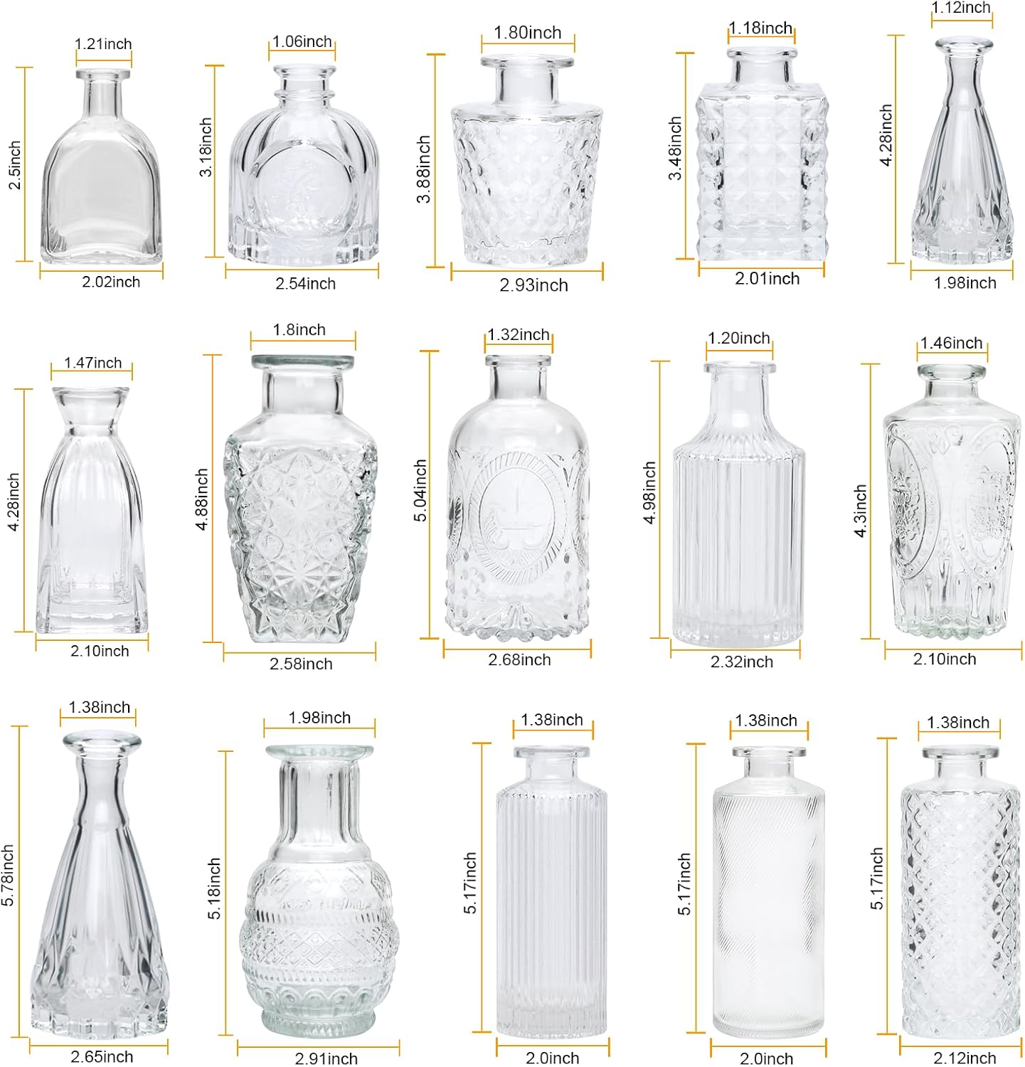 Glass Bud Vase Set of 32 pcs,Bud Vases in Bulk,Small Vases for Centerpieces, Mini Flower Vase Bulk for Rustic Wedding Home Table Decorations