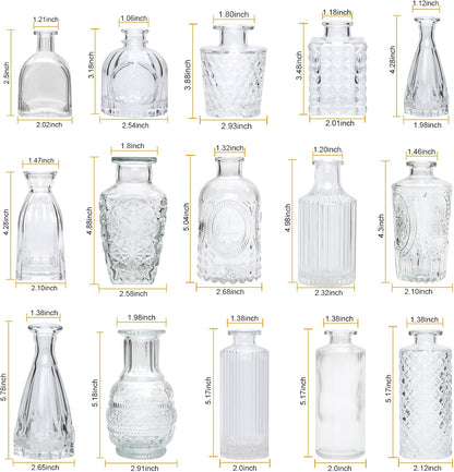 Glass Bud Vase Set of 32 pcs,Bud Vases in Bulk,Small Vases for Centerpieces, Mini Flower Vase Bulk for Rustic Wedding Home Table Decorations