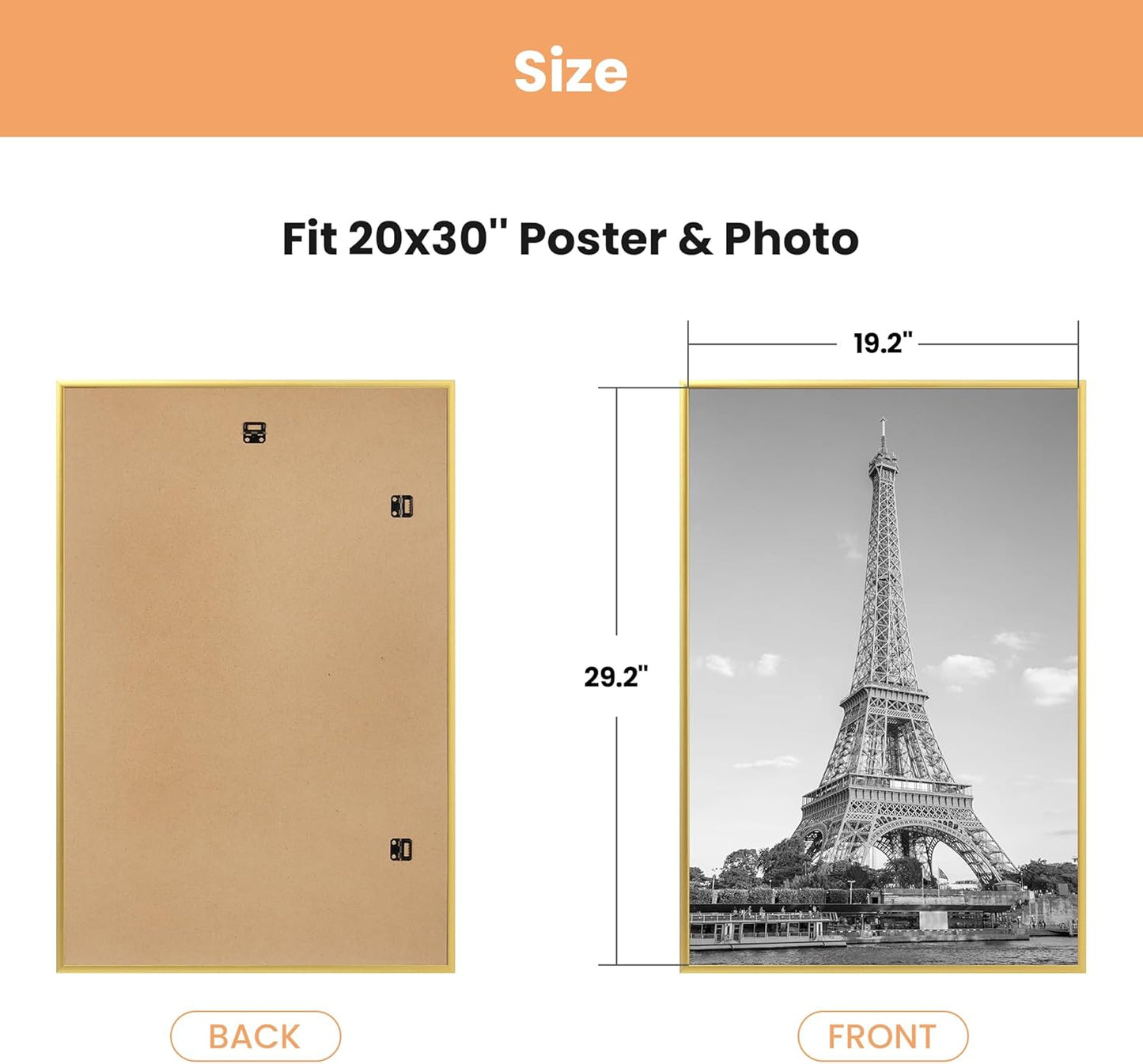 upsimples 24x36 Poster Frame Black 3 Pack, Scratch-Proof Picture Frames 24 x 36 for Photo Gallery - Slide-In Strips, Horizontal or Vertical Wall Mounting